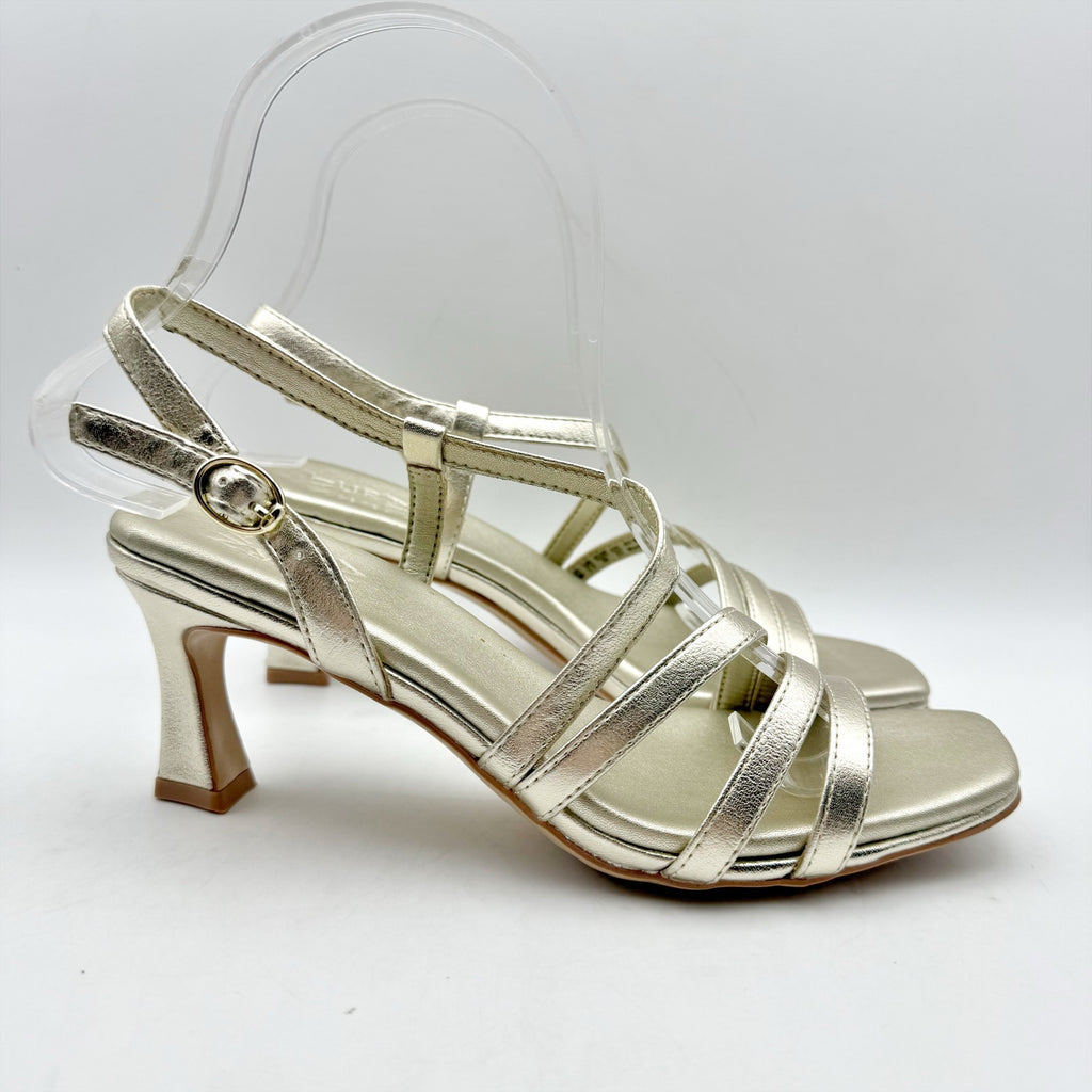 Naturalizer Womens Galaxy Heeled Sandals US 6 M EU 36 Gold Champagne NIB