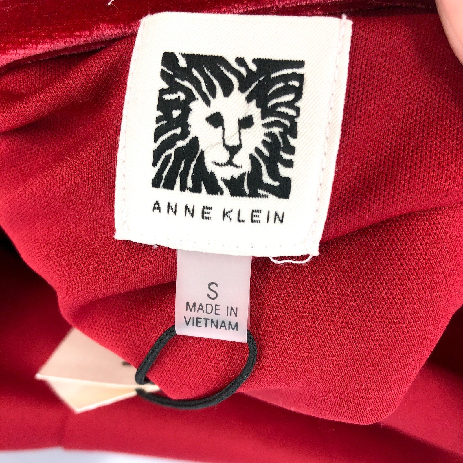 ANNE KLEIN Women's Velvet Wrap Dress Small Titan Red Long Sleeve NWT