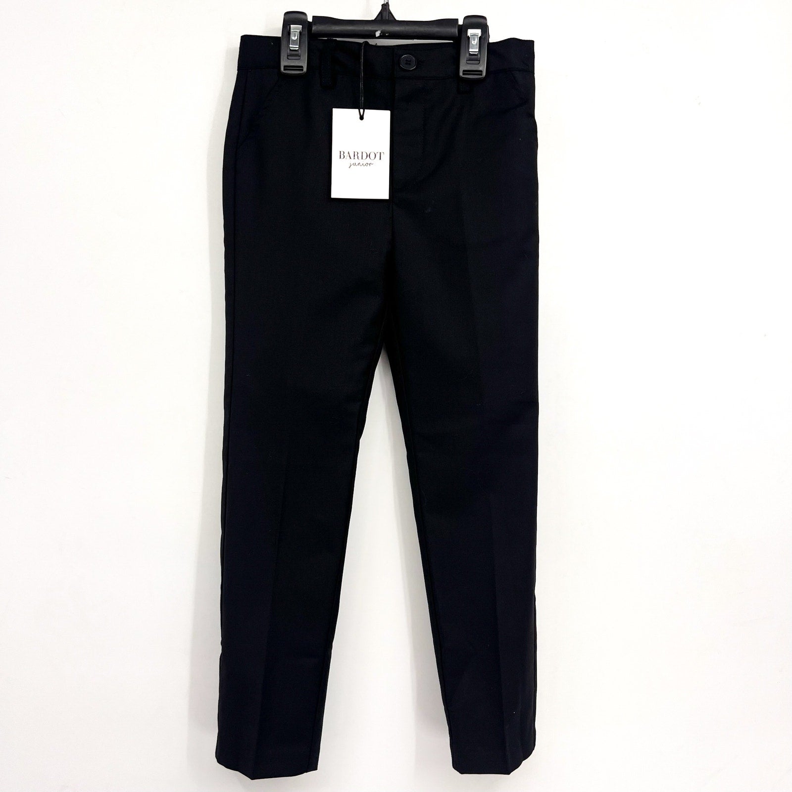 BARDOT Boys Oscar Suit Pants Size 5 XS Jet Black Solid Straight Leg NWT
