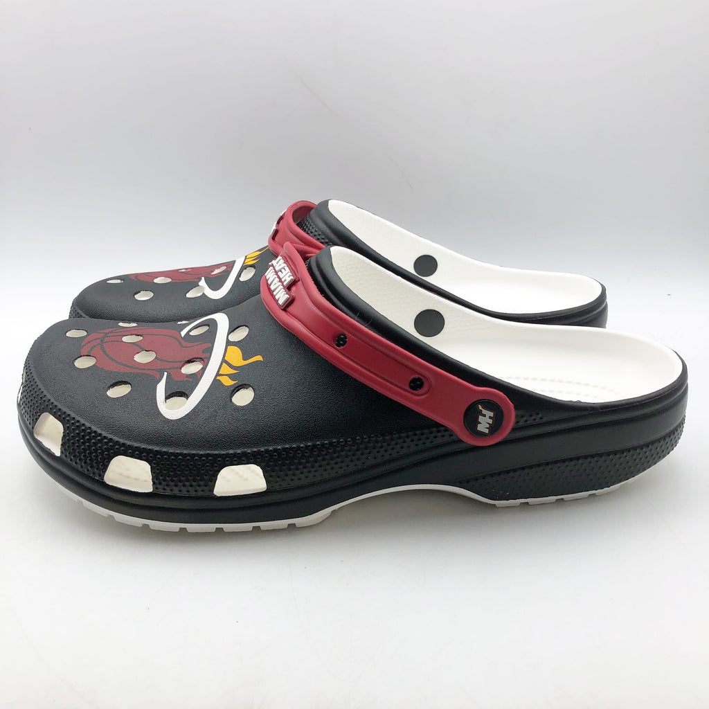 Crocs Mens NBA Miami Heat Classic Clog US 11 EU 42-43 Black Red NWT