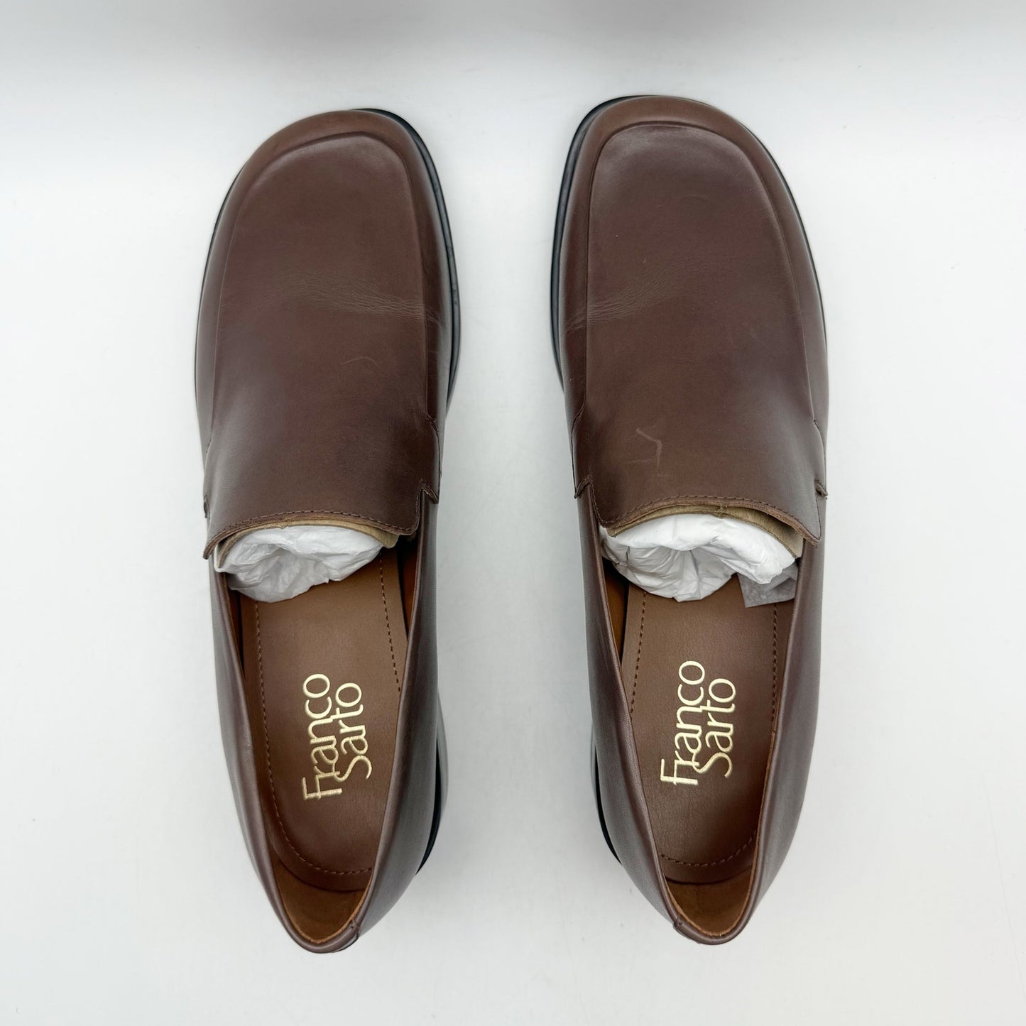 Franco Sarto Womens Bocca Loafers US 9 M EU 40 Brown Leather Slip On NWOB