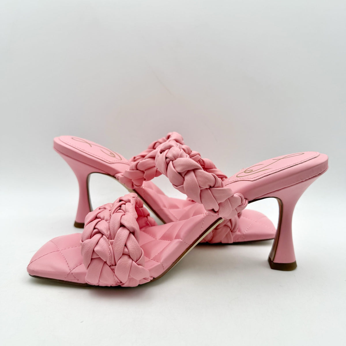 Sam Edelman Womens Meghan Heeled Sandals Size 8 M EU 38 Pink Slip On NIB