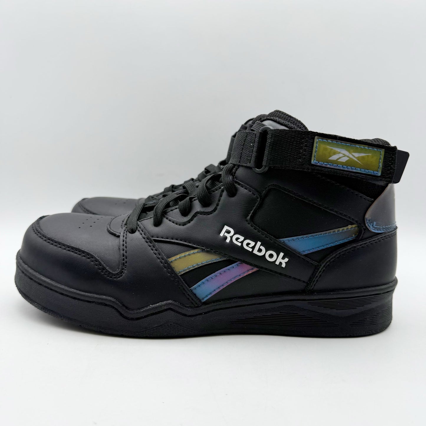 Reebok Womens High Top Work Sneakers 7 WIDE Black Hologram Comp Toe EH SR