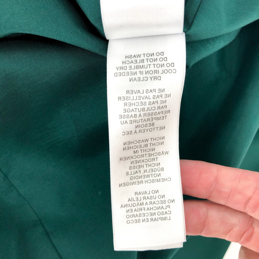 LIV FOSTER Satin Cowl Neckline Column Gown Size 10 Green Tie Waist NWT