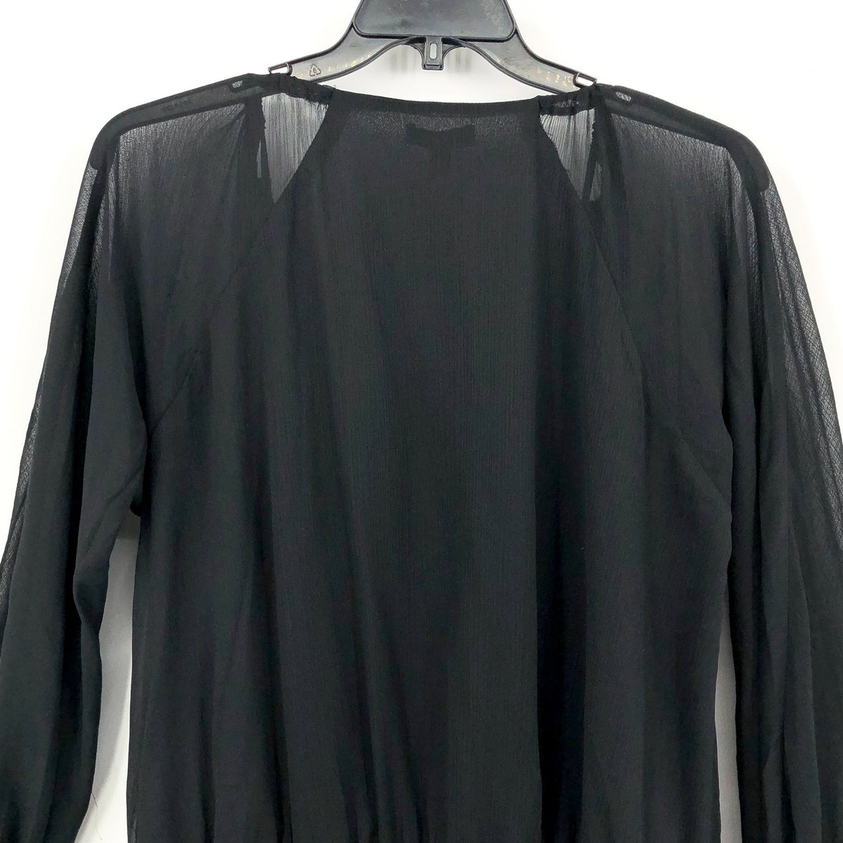 TOPSHOP Women's Cut Out Chuck On Mini Dress Size 6 Black Tie Neck Chiffon NWT
