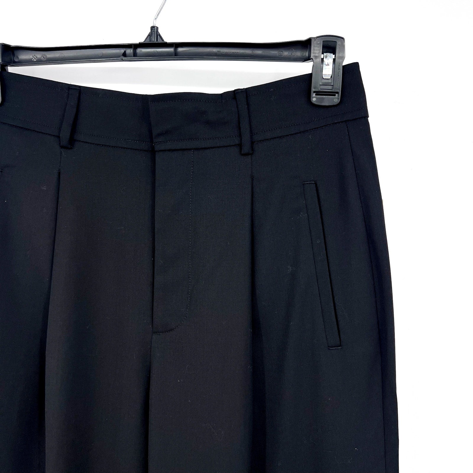 EVERLANE Women's The Italian Wool Way-High Drape Pants Size 6 Black NWT