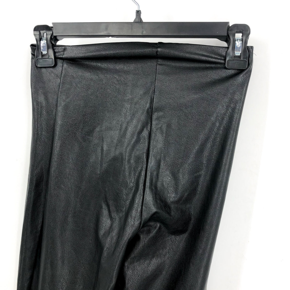 COMMANDO Women's Faux Leather Cropped Flare Leggings Medium Black Stretch NWT