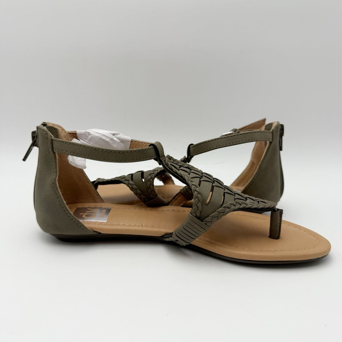 DV by Dolce Vita Womens Lissie Woven Thong Sandals Size 6 Olive Green Flats NWOB