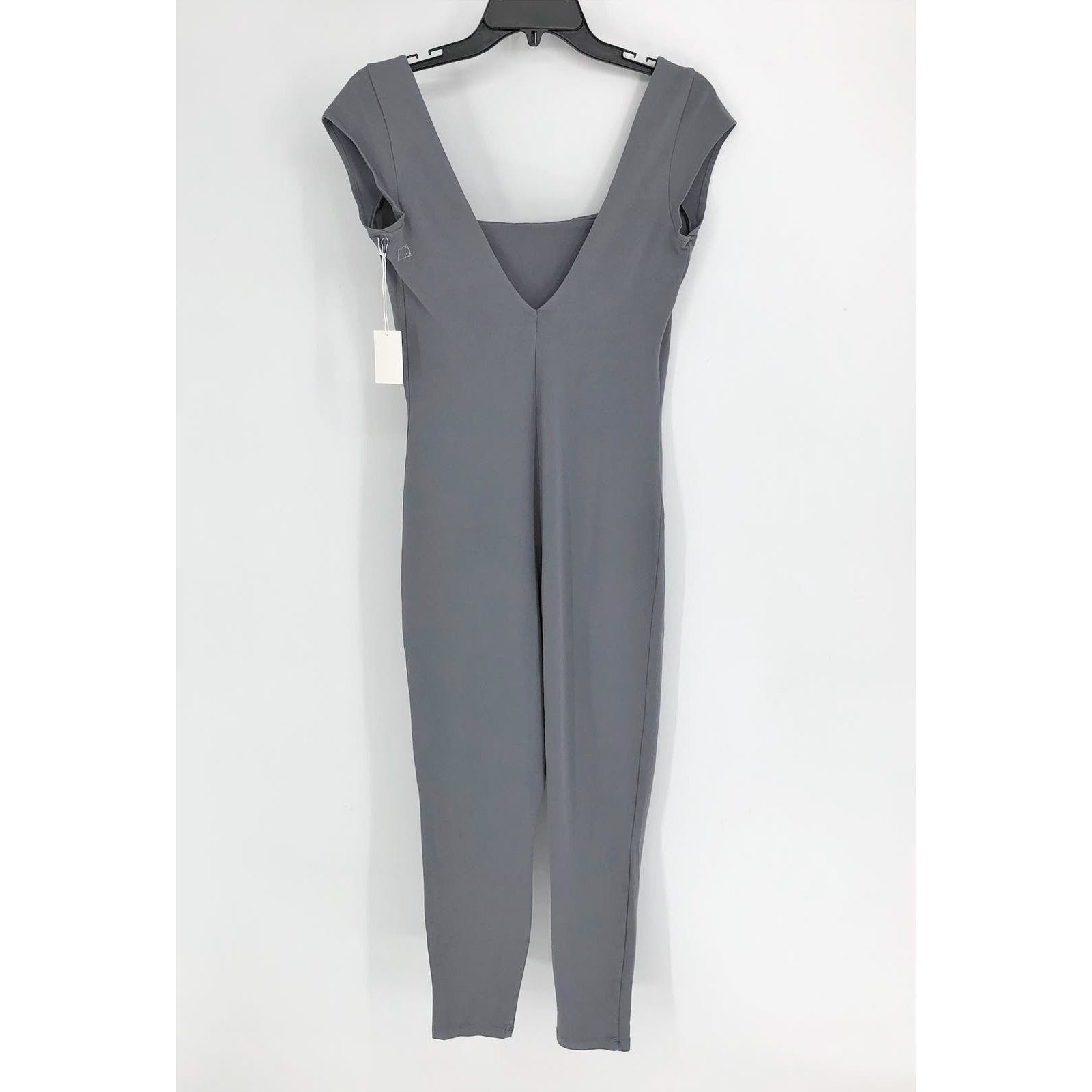 LACAUSA Womens Flow Yoga Gai Unitard Medium Grey Granite Medium Jumpsuit NWT