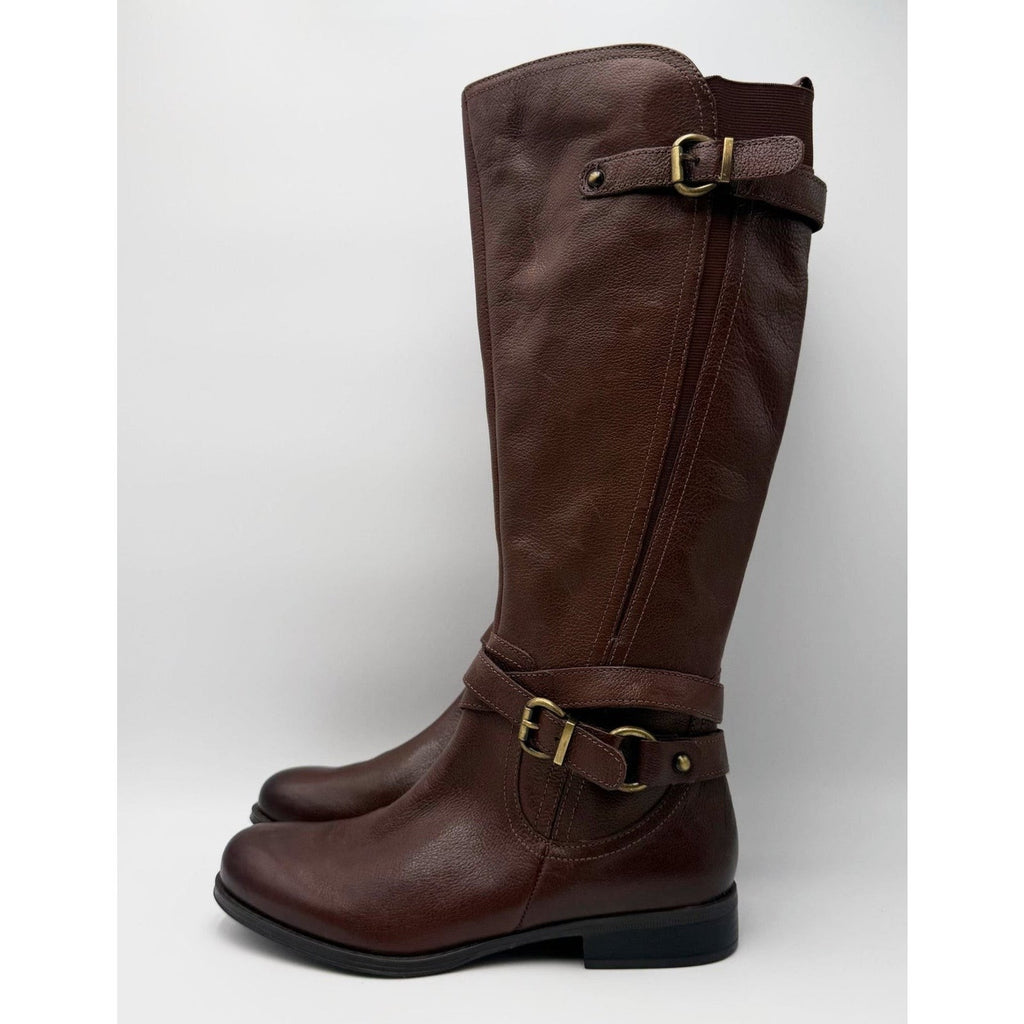 Naturalizer Womens June Knee High Riding Boots Size 10 EU 40 Brown Leather NWOB