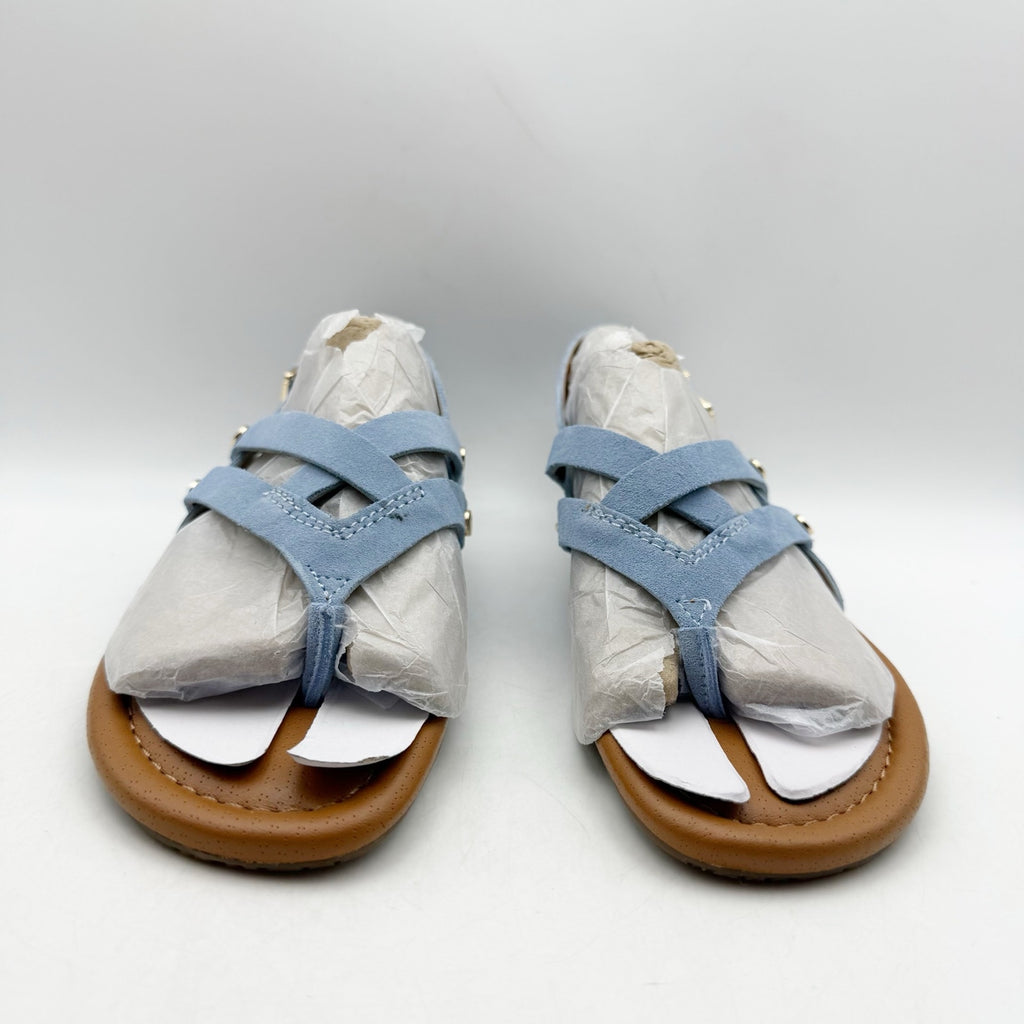 Franco Sarto Womens Gretchen Thong Sandals US 6.5 M Blue Suede Flats NWOB