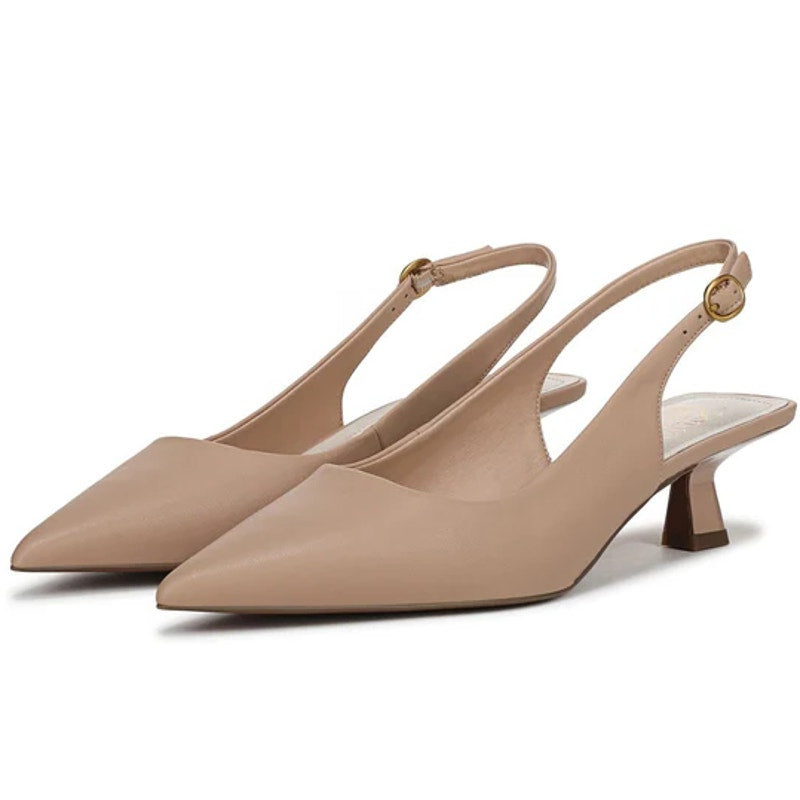 Franco Sarto Womens Jaden Slingback Pumps US 9.5 Wide EU 40.5 Nude Beige NIB