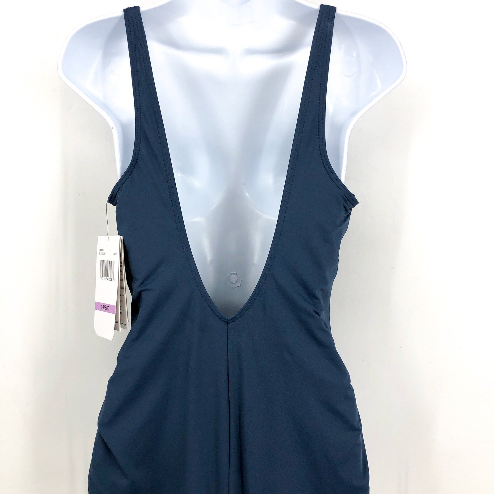 CONTOURS COCO REEF Keepsake Stellar One-Piece Swimsuit  US 14 38C Slate Ble NWT