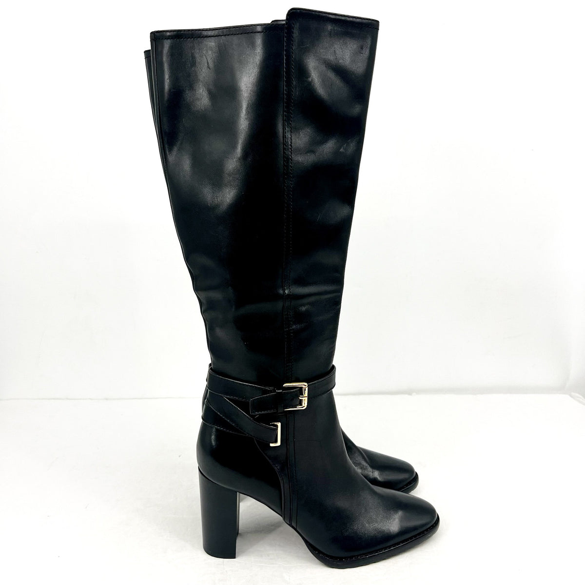 Lauren Ralph Lauren Womens Manchester Knee High Boots US 10 Black Leather NWOB