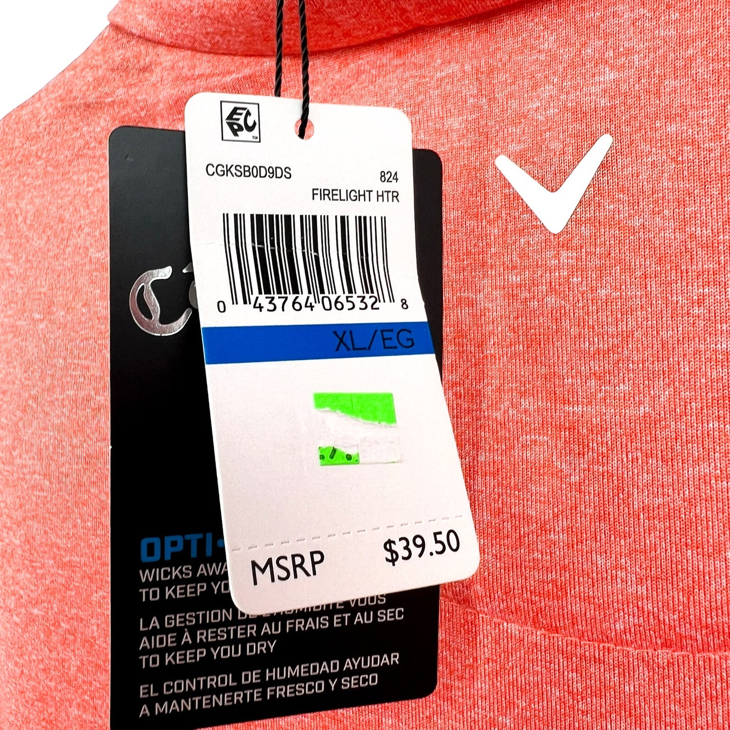 CALLAWAY Womens 1/4 Zip Golf Polo Shirt XL Orange Short Sleeve NWT