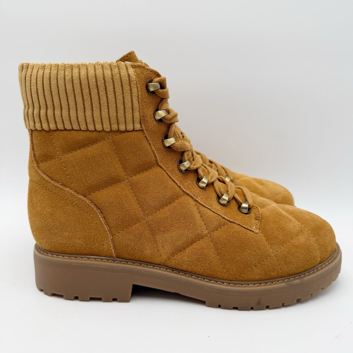 Easy Spirit Womens Lakely Ankle Boots Size 7.5 Wide Brown Suede Quilted NWOB