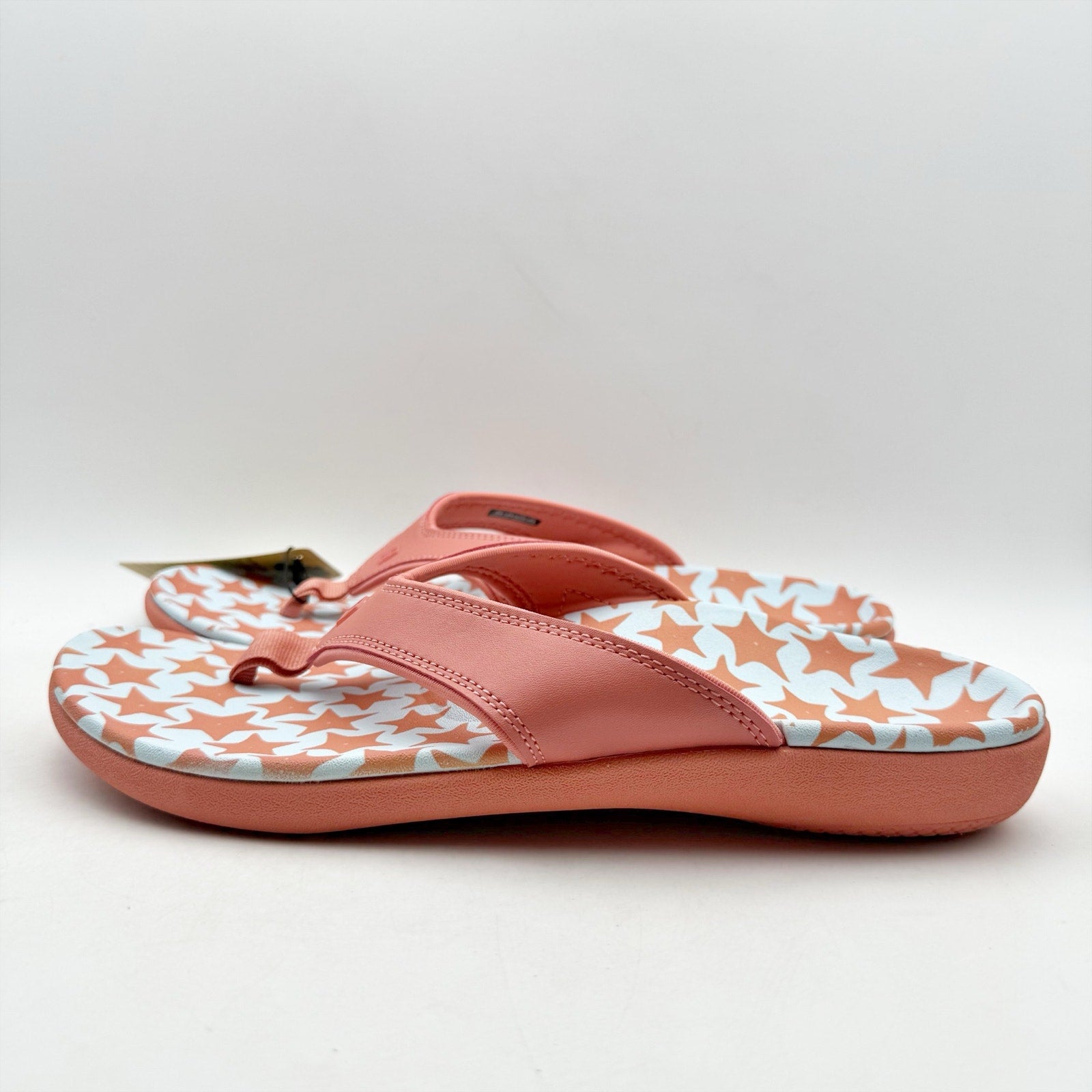 Spenco Womens Yumi Ocean Shell Thong Sandals US 12 Starfish Pink Flip Flops NWOB
