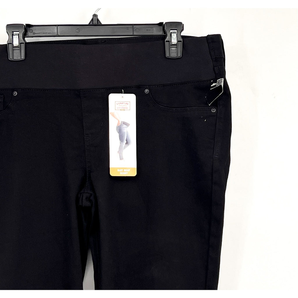 LEVI'S Strauss Signature Gold Baby Bump Skinny Jeans XL Black Maternity NWT