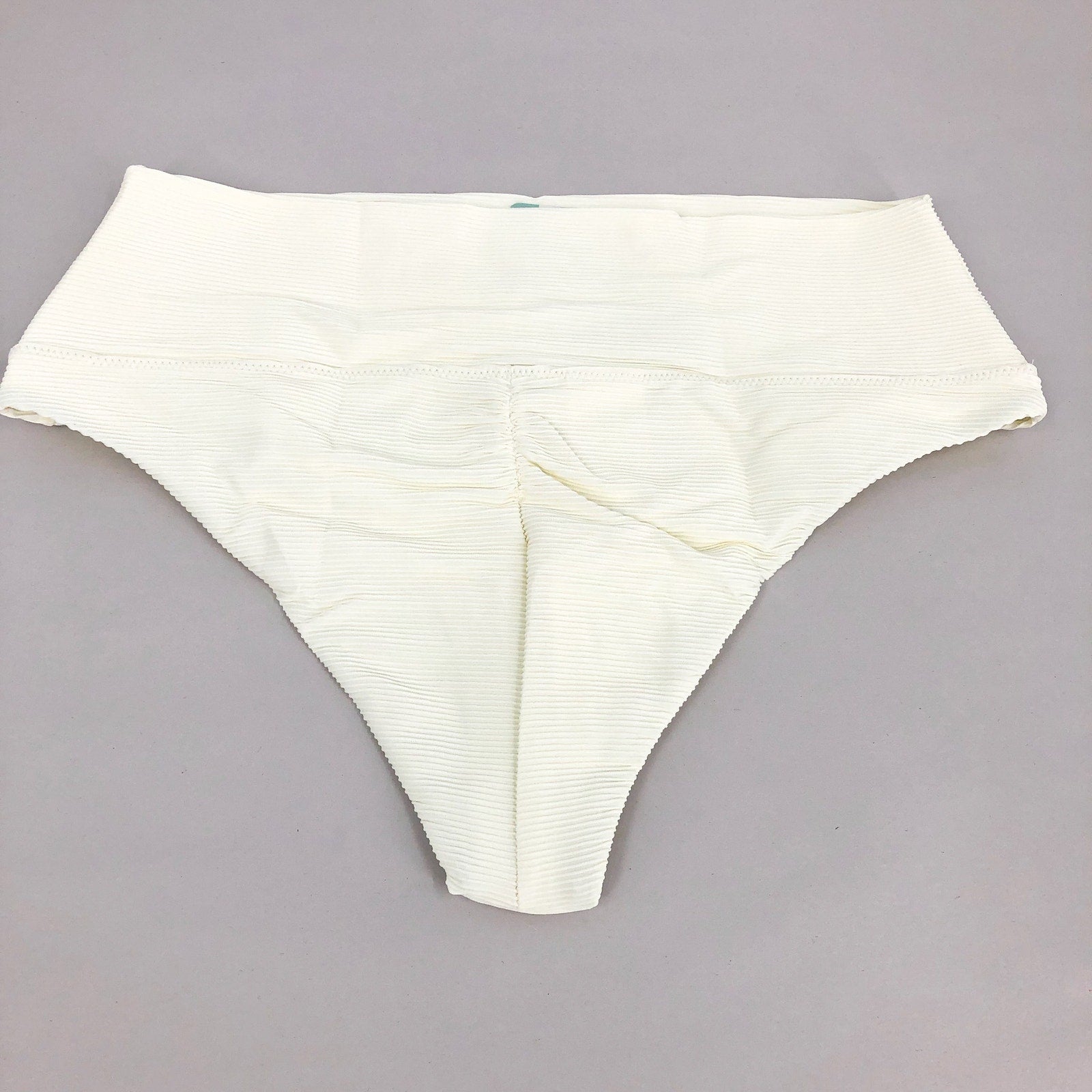 PRANA Women's Aurelia Swim Bottoms XL White Horchata Ottoman High Waist NWT