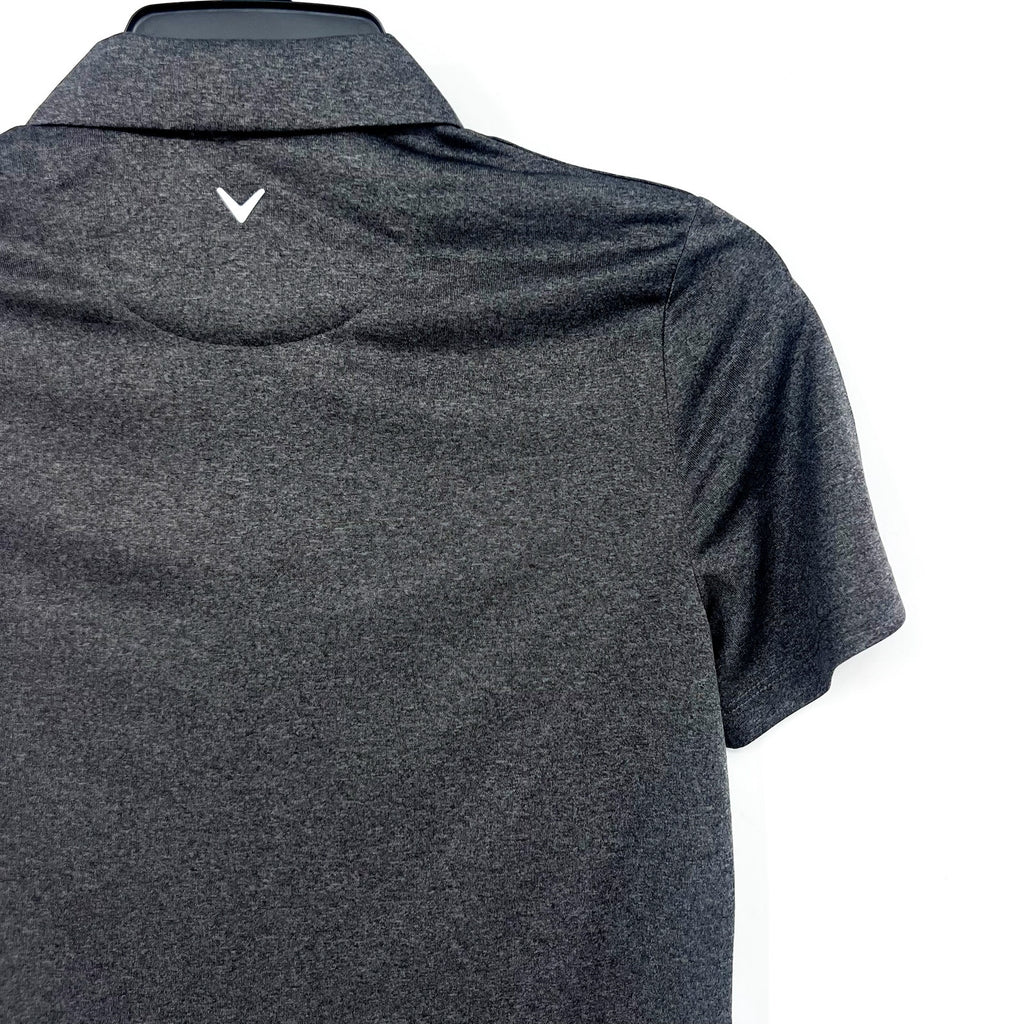 CALLAWAY Womens 1/4 Zip Short Sleeve Golf Polo Shirt XS Black Heather Gray NWT