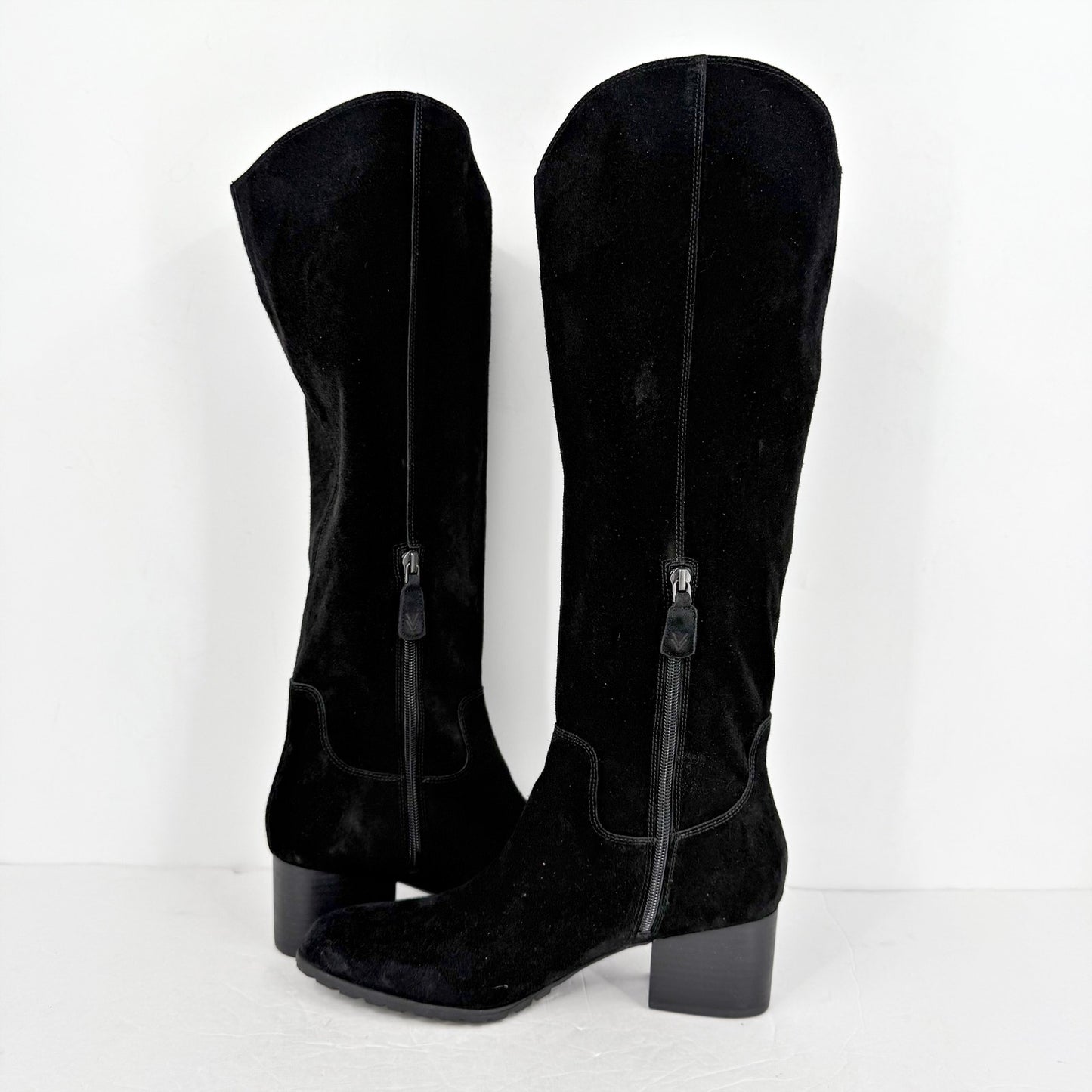 Vionic Women Bixby Knee High Boot 8.5 Wide WC Black Suede Water Repellent NWOB