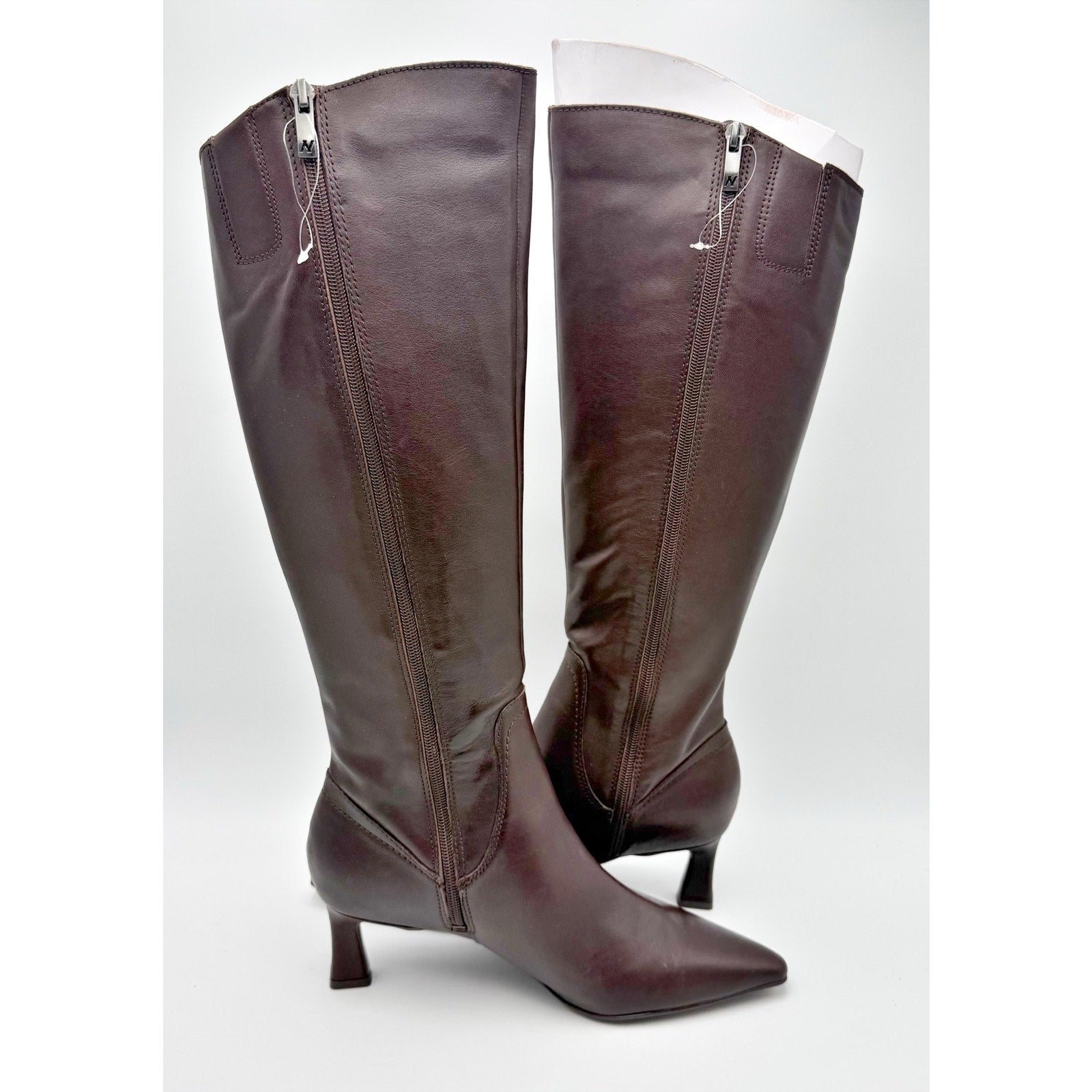 Naturalizer Women Deesha Knee High Boots US 8.5 M NARROW CALF Brown Leather NIB
