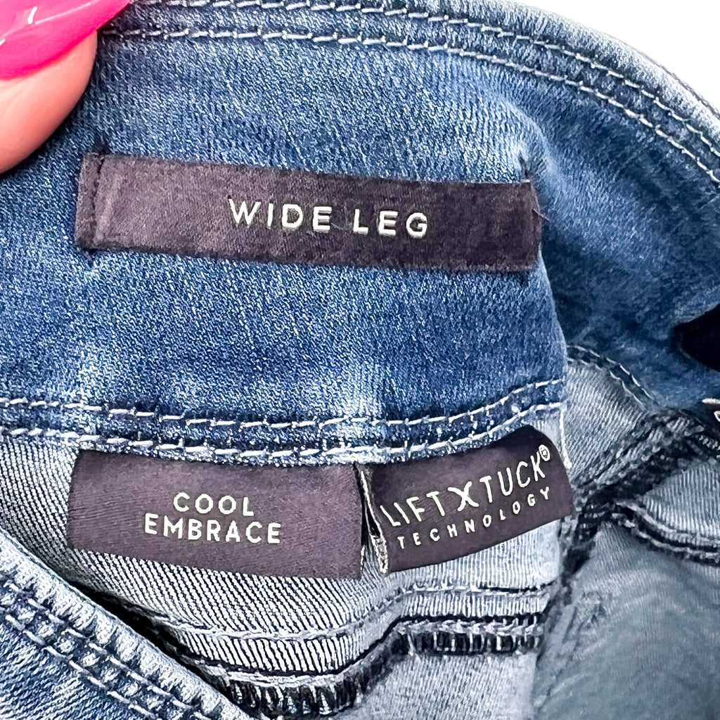 NYDJ Womens Cool Embrace Major Wide Leg Capri Jeans 00 PETITE Compass Blue NWT