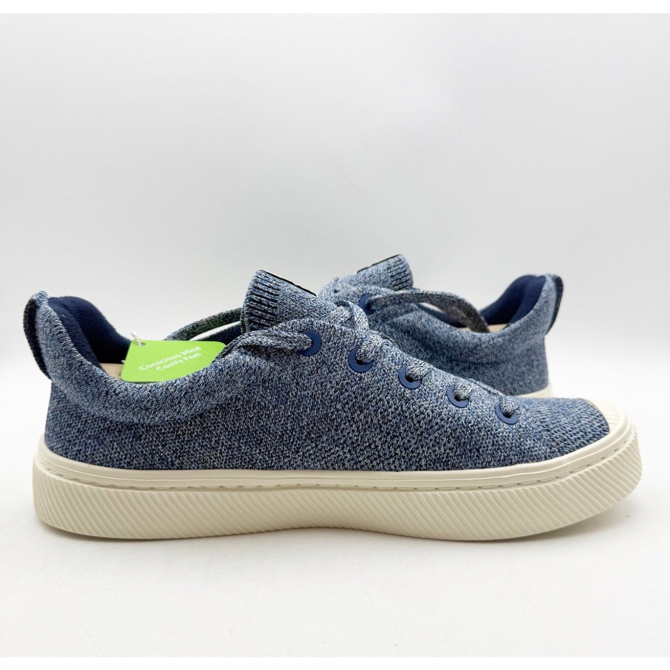 Cariuma IBI Low Casual Sneakers Mens 10 Womens 11.5 Stone Blue Bamboo Knit NIB