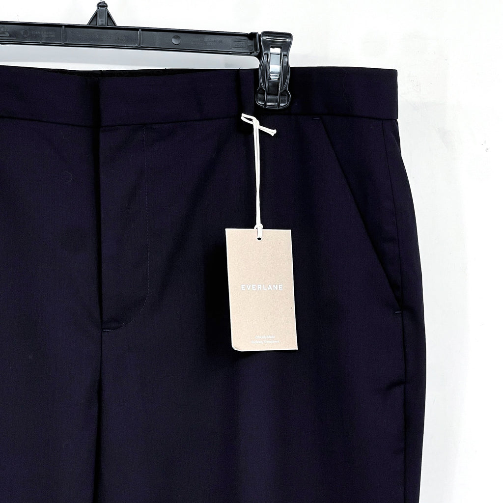 EVERLANE Men's Italian Wool Dress Pants 35x32 Navy Blue Flat Front NWT