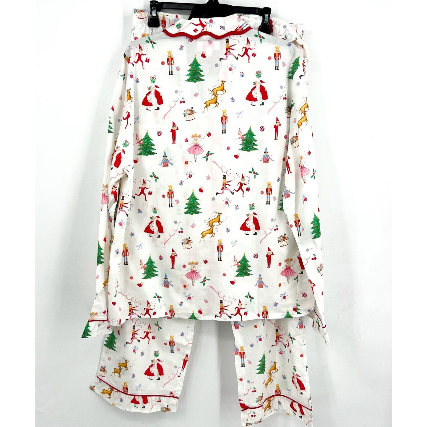 SANT AND ABEL X KATHY HILTON Christmas Magic Cotton Pajamas Set XL White NWT