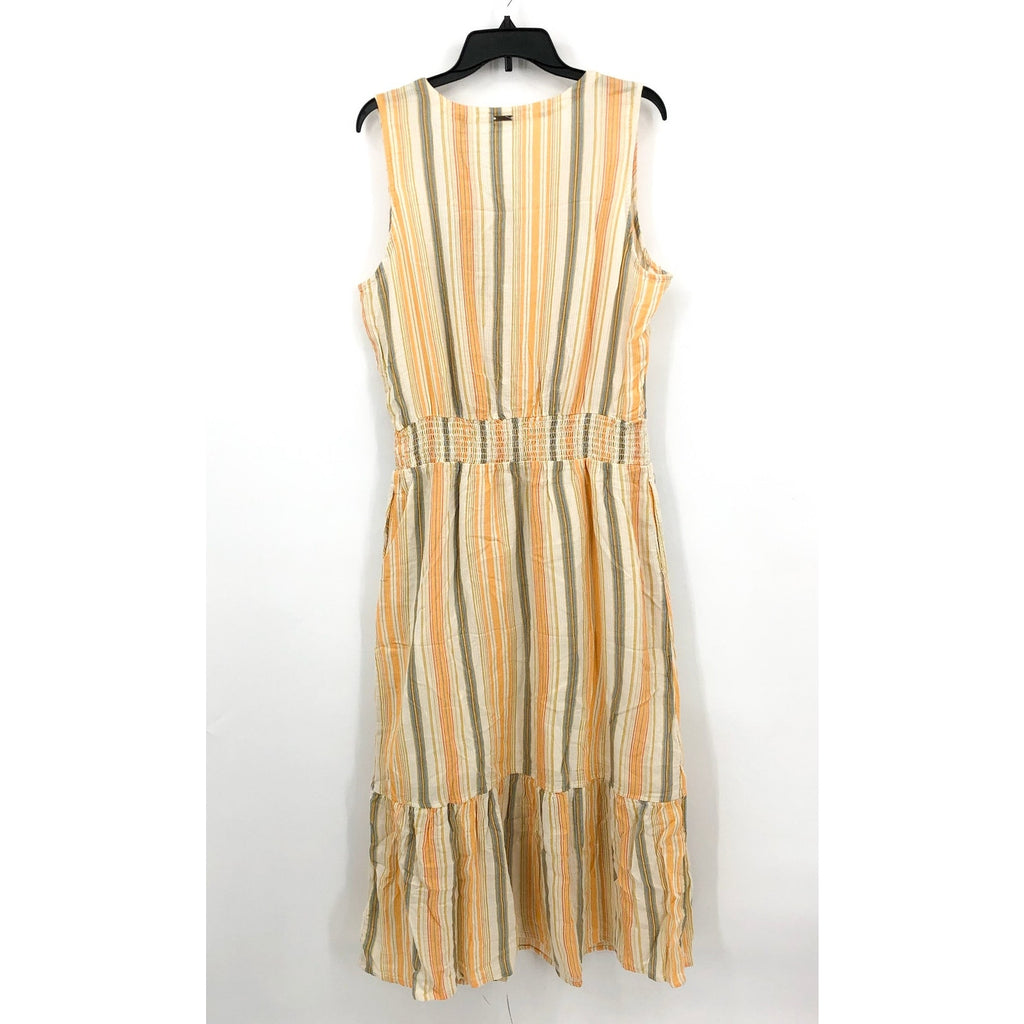 PRANA Women's California Dreaming Maxi Dress Large Golden Hour Stripe NWT