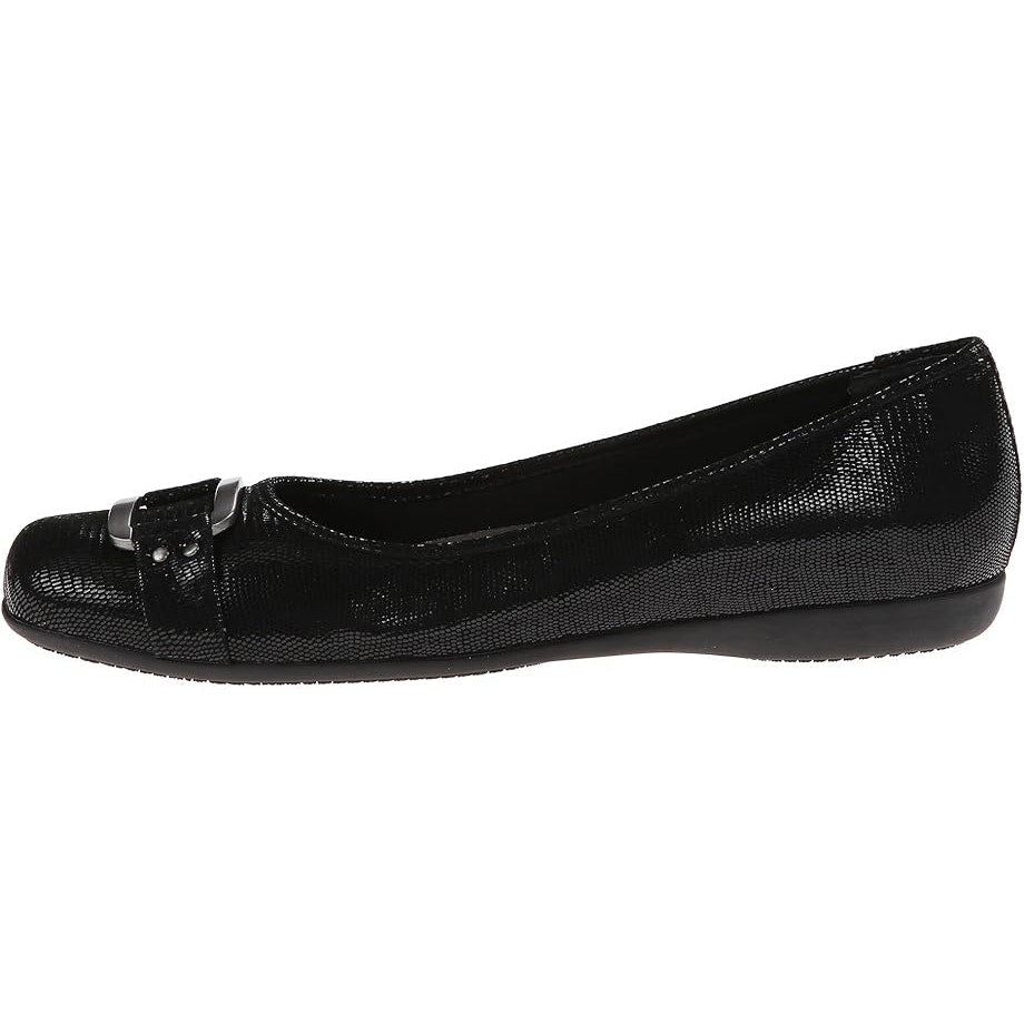 Trotters Womens Sizzle Flats US 7 Narrow EU 37.5 Black Leather Slip On NWOB