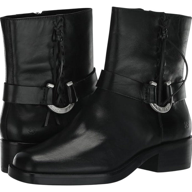 Lucky Brand Womens Kamany Ankle Boots Size 11 Black Braided Leather Booties NWOB