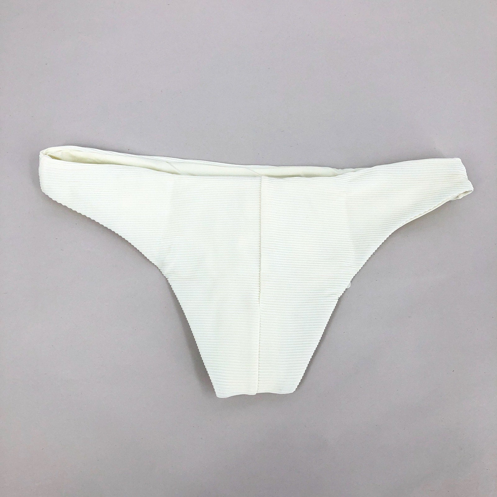 PRANA Women's Gemma Bikini Bottom Large White Horchata Ottoman Low Rise NWT