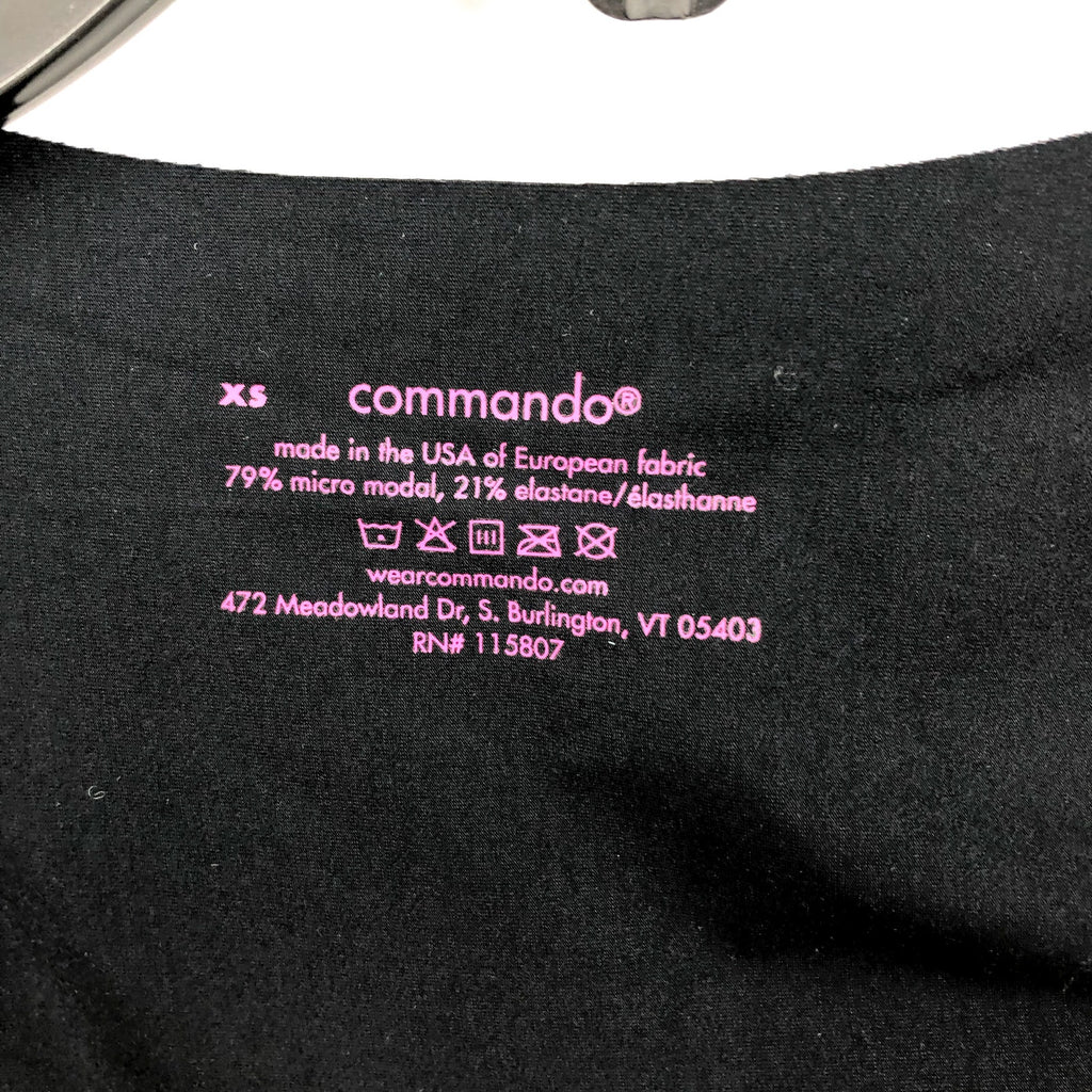 COMMANDO Women's Butter Boatneck Bodysuit XS Black Short Sleeve NWT