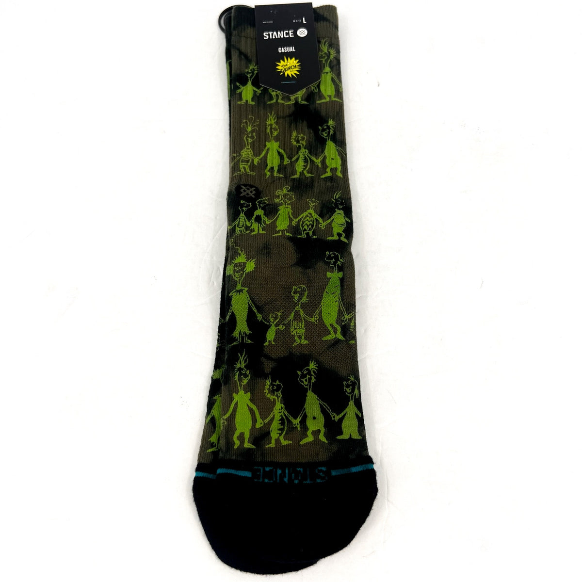 STANCE X The GRINCH Unisex Down In Whovile Crew Socks Large Green Black NWT