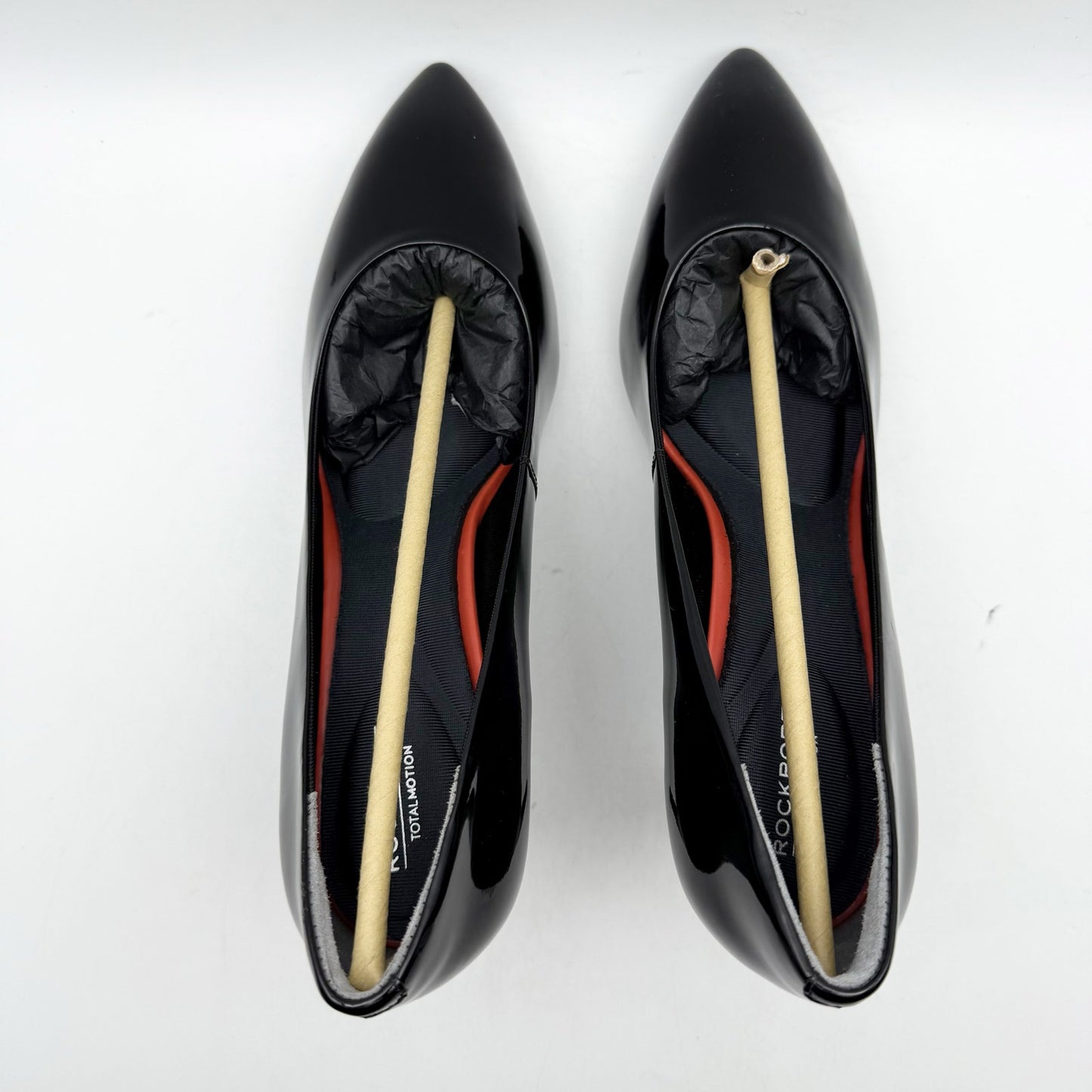 Rockport Womens Total Motion 75mm Pointy Toe Pumps US 8 Black Patent Leather NIB