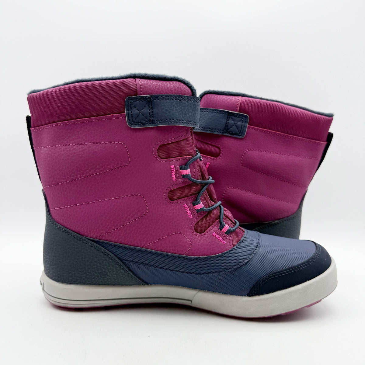 Merrell Big Kids Snow Storm Winter Boots Size 7 Pink Berry Navy Waterproof NIB