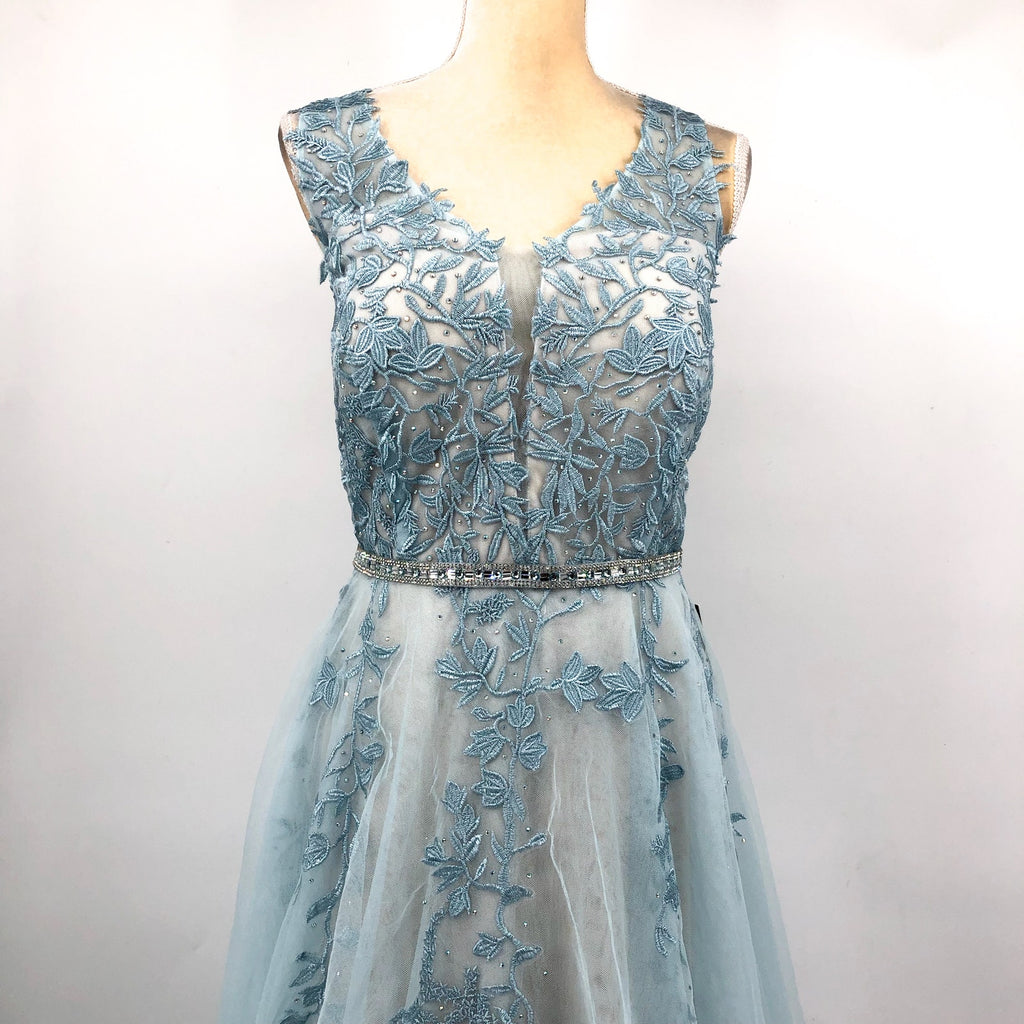 SAY YES TO THE PROM TLC Women's Embroidered Prom Dress 14W Light Blue NWT