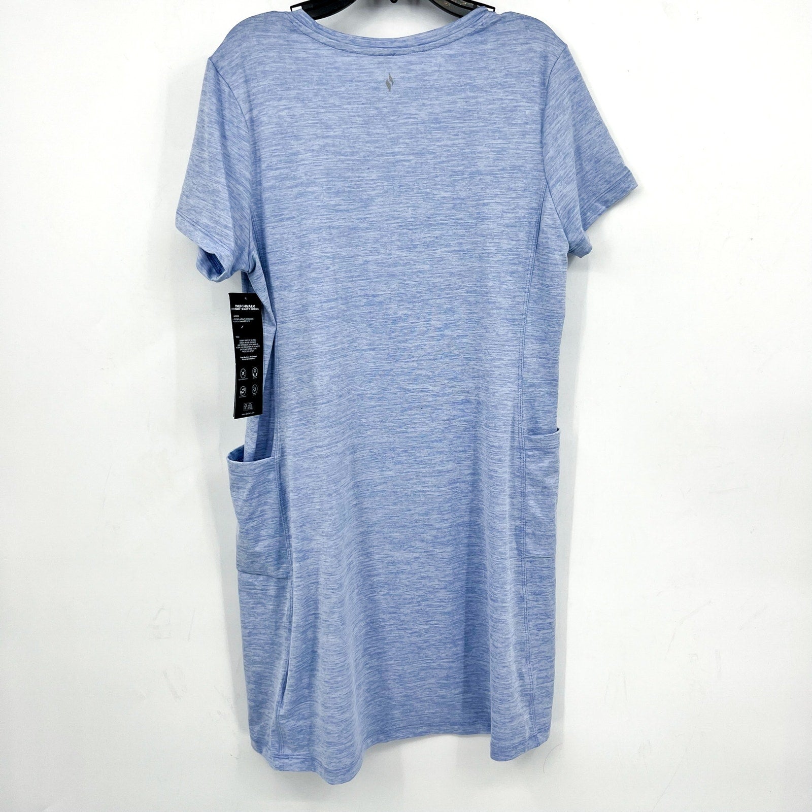 SKECHERS Women's GoDri Swift T-Shirt Dress Small Light Blue Short Sleeve NWT