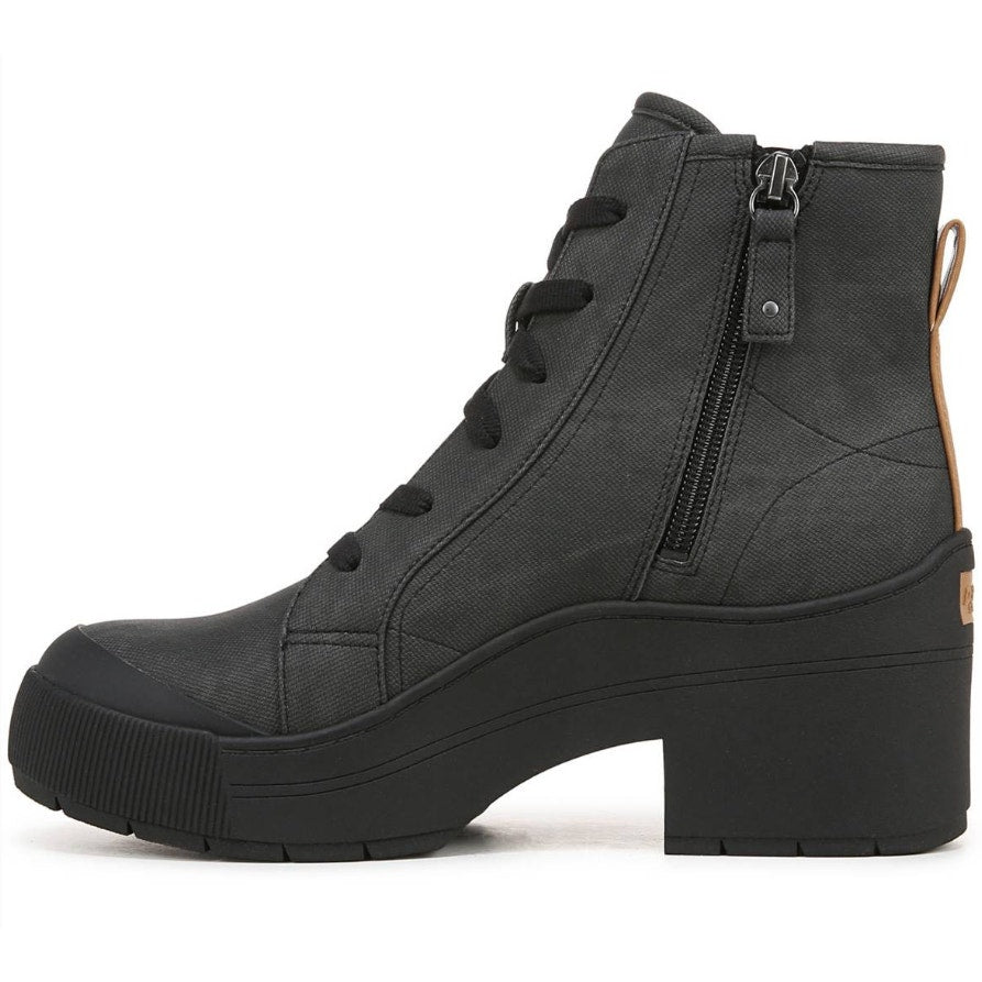 Dr. Scholls Womens Time Off Up Platform Ankle Boot US 11 Black Vegan Leather NIB