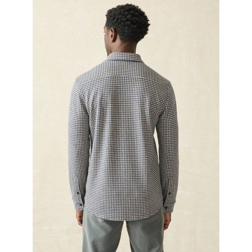 FAHERTY Men's Legend Sweater Shirt XS Black White Encinitas Gingham Check NWT