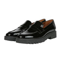 Franco Sarto Womens Cassandra Loafers US 8 M Black Vegan Patent Leather NIB