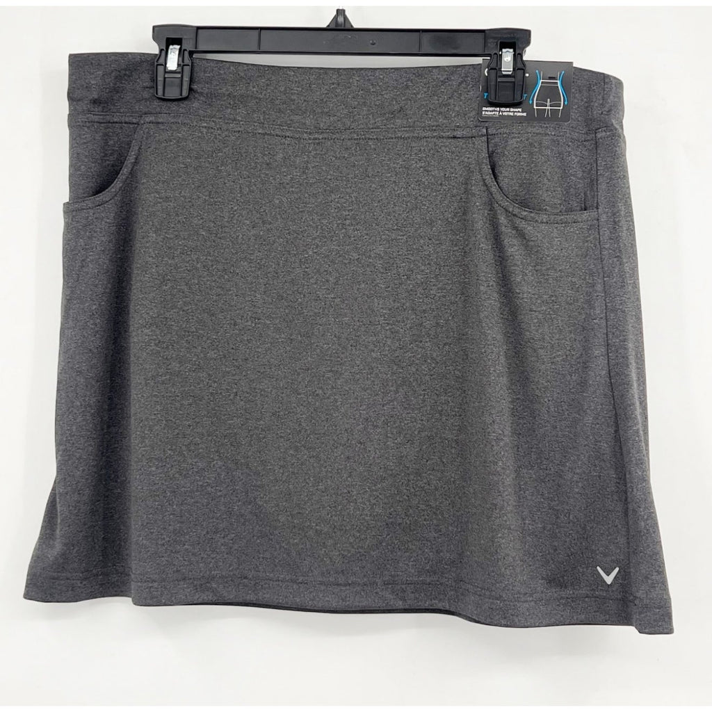 CALLAWAY Women's Opti Dri True Sculpt Golf Skort XL Black Heather NWT