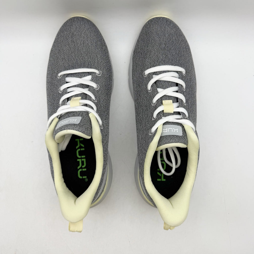 KURU Womens Flex Via Sneakers 8.5 M Dove Gray Pale Lime Athletic Shoes NWOB