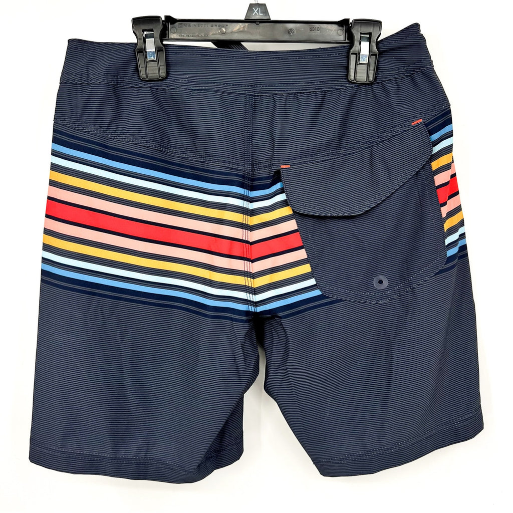 SAXX Betawave 2n1 Swim Board Shorts Size 28 Blue Stripe 7" Inseam Liner NWT
