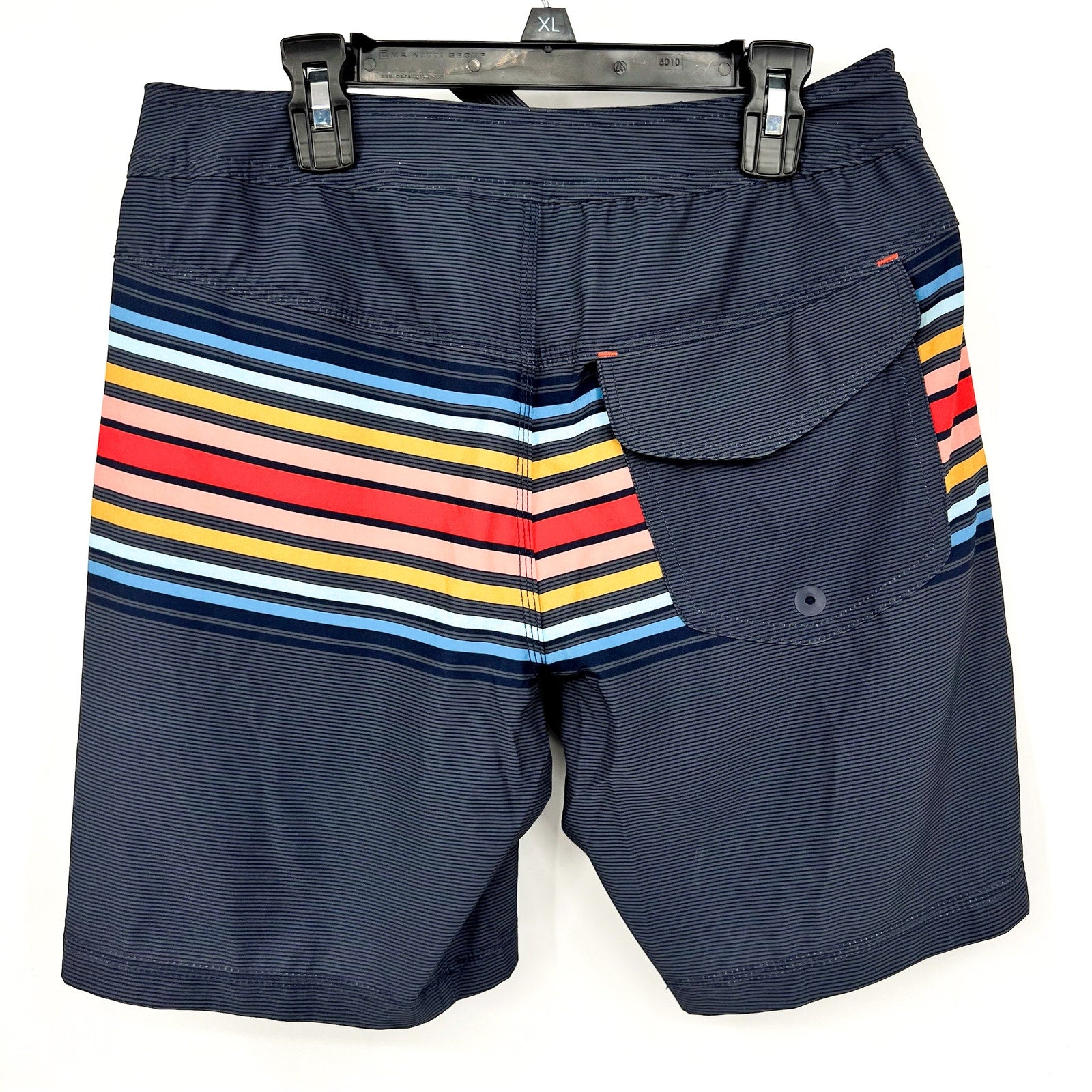 SAXX Betawave 2n1 Swim Board Shorts Size 28 Blue Stripe 7" Inseam Liner NWT