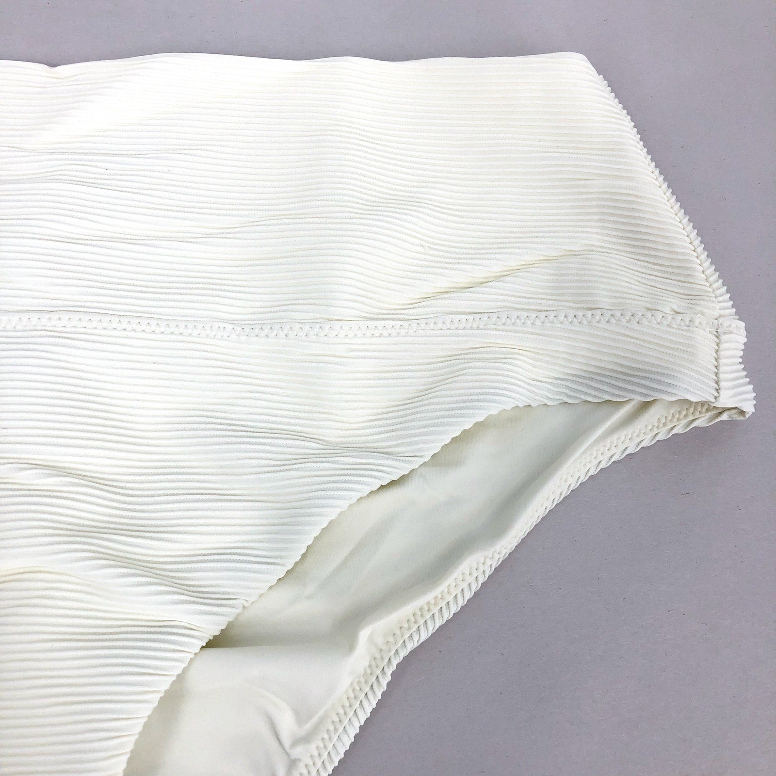 PRANA Women's Aurelia Bikini Bottom Large White Horchata Ottoman High Waist NWT