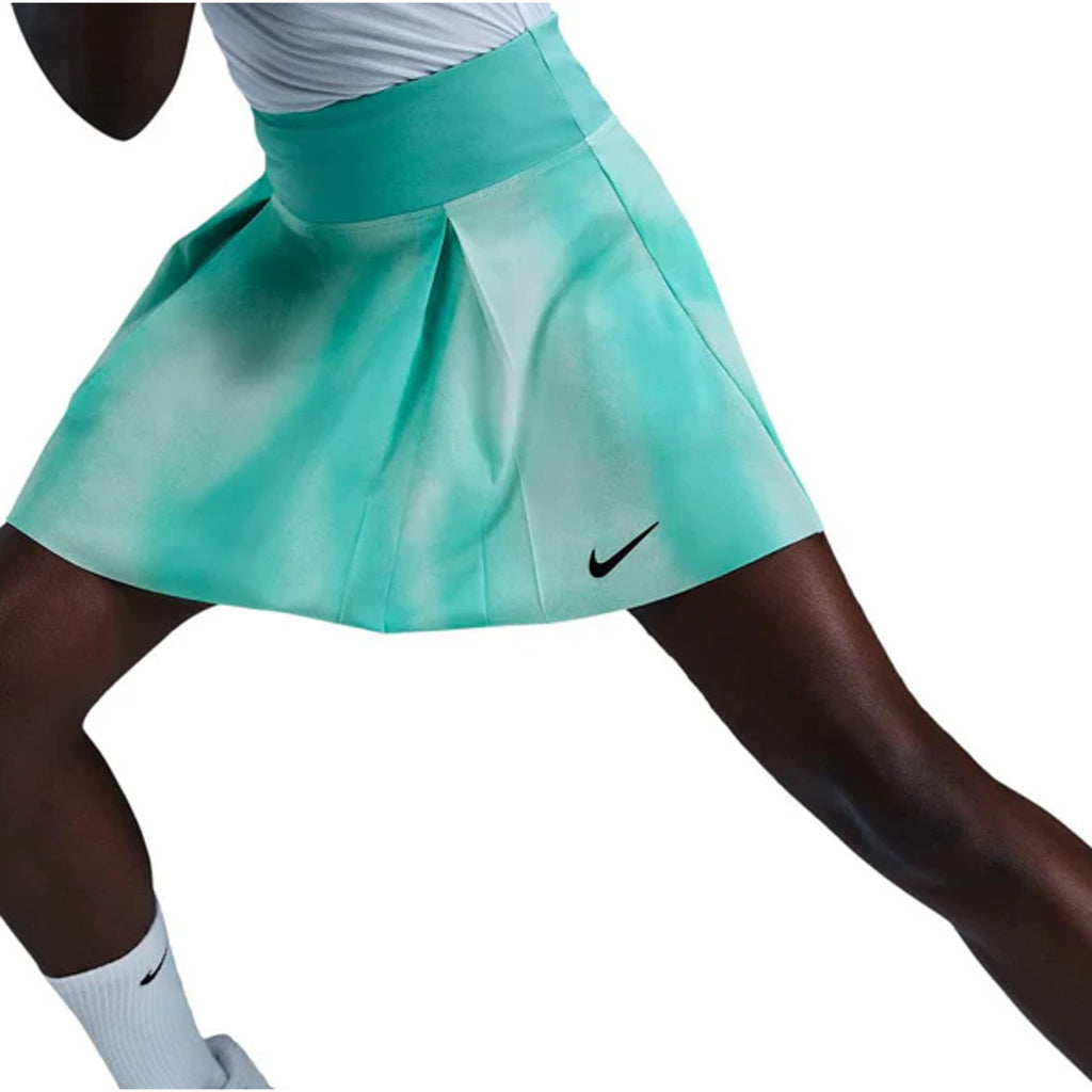 NIKE Women's Dri-Fit  Pleated Tennis Skirt XS Glacier Blue Print Skort NWT