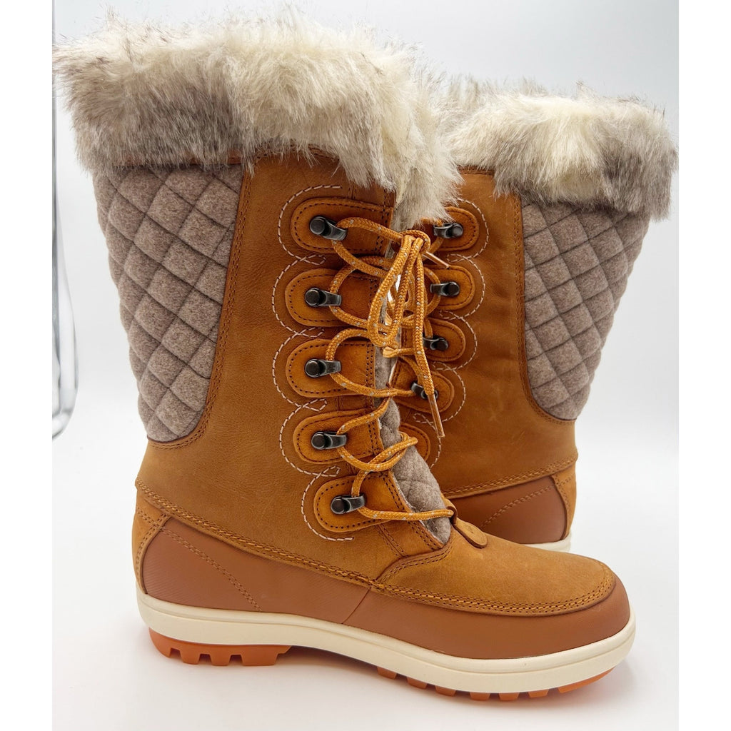 Helly Hansen Womens Garibaldi Vl Winter Boots US 8 Tan Leather Insulated WP NWOB